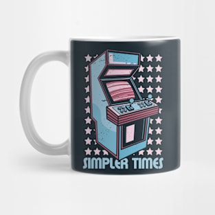 Retro Arcade Machine Simpler Times // Vintage Gamer Cartoon Mug